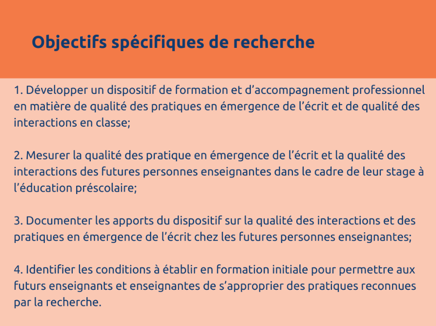 objectifs spécifiques de recherche